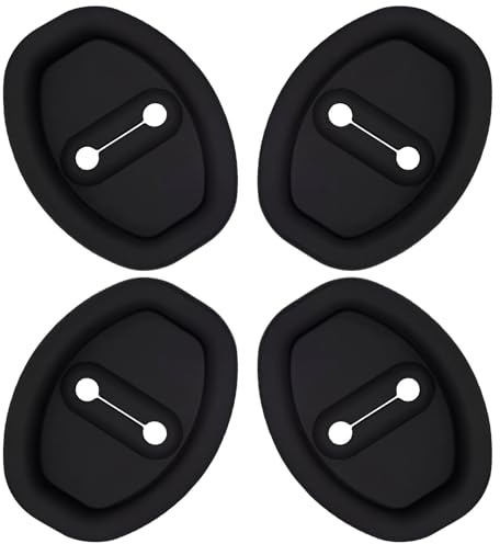4Pcs Silicone Lock Accessories, Foldable Door Lock Cover Latch Protector, Taxi & Car-Hailing Protective Cover Set (Black)