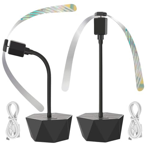 Fliegenwedler, Fliegenabwehr Ventilator, Tragbare Fliegenventilator Gegen Fliegen Mücken und Wespen, Faltbar und Aufhängbar Insektenabwehr für Außenbereich, Camping (2 Stück USB-Wiederaufladbar)
