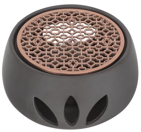 MALUGOGO Scaldavivande in ceramica in stile giapponese con base riscaldante per candela, supporto isolante antiscivolo per uso domestico, stufa a lumino artigianale con superficie liscia e design
