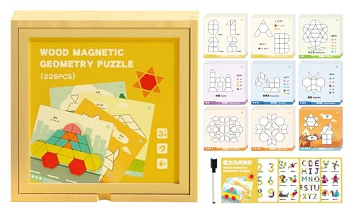 Tangram, geometriska pedagogiska leksaker, färgglada tankespel - för pojkar flickor resor hemskola skola förskola dagis födelsedag