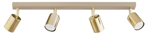 KAR LIGHTING Spotbalken 4-flammig Gold – schwenkbarer Deckenstrahler, Deckenlampe & LED Deckenleuchte aus Metall – GU10 Strahler für Küche, Wohnzimmer, Flur – modern & LED geeignet