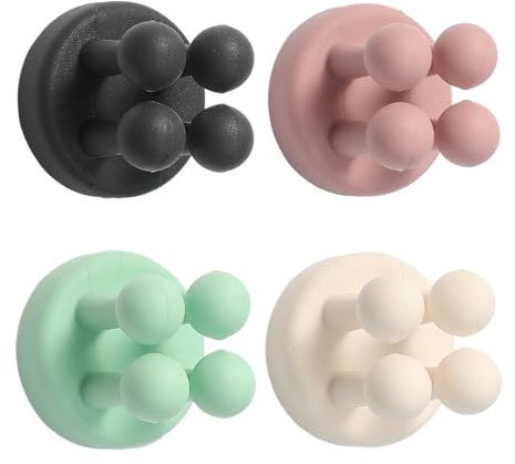 silicone portaspazzolino multifunzione, 4 pz impermeabile autoadesivo per spazzolino da denti supporto, rasoio impermeabile autoadesivo a parete gancio per parete vetro appendere bagno cucina colorato