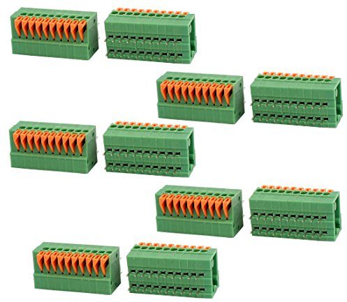 sourcing map 10Stk KF141R 150V 2A 2,54mm Pitch 10P Federklemmenblock | für Leiterplattenklemme DE