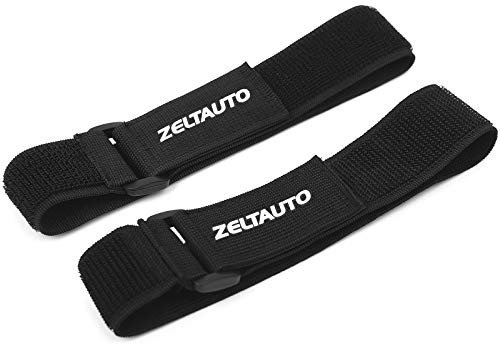 Zeltauto Elastic Cinch Straps with Quick-Adjust Buckles, Multipurpose Hook and Loop Bundling Straps for Outdoor Gear, Camping, Travel Essentials, Bikes, Yoga Mats (1.5x20, 2-Pack)