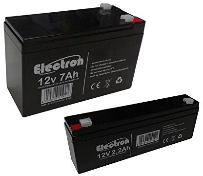 12V 7Ah + 12V 2.2Ah KIT BATTERIE AL PIOMBO PER ANTIFURTO SISTEMI DI SICUREZZA E VIDEOSORVEGLIANZA