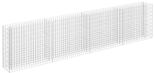 vidaXL Gabbione per Fioriera Gabbia Rete per Aiuola Accessori Arredo da Giardino Giardinaggio Orto Rialzato in Acciaio Zincato 360x30x90 cm