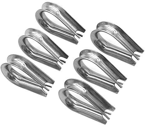 POFET 6 Pz Fune Metallica Ditale M6 Ditali in Acciaio Inox 304 Anello di Fissaggio del Manicotto Della Fune Metallica per Cavo Acciaio da 6mm Diametro