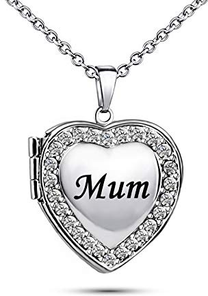 KunBead Jewelry Love Heart Mum Memory Locket Necklace that Holds Pictures Photo Cheap Sale Small Necklace for Women