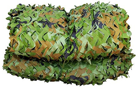 Camo Netting with Mesh Backing, Woodland Camouflage Netting for Hunting Blinds - Military Mesh Net with Ropes for Garden Fence Roof Sunshade Theme Party Camo Net for Tree Stand