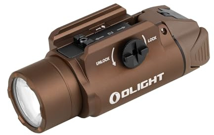 OLIGHT PL-3S Torcia 1000 Lumen Portata 200 m Lampada da Binario Compatta con Binari Regolabili, Leggera ed Ecologica per Campeggio Outdoor Cerca Caccia Lavoro Notturno (Deserto)