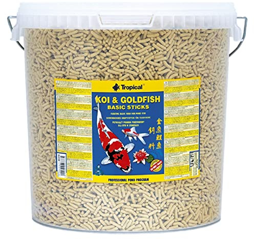 KOI&GOLDFISH BASIC STICKS 21L / 1600g - alimento completo e galleggiante per koi, pesci rossi e altre carpe ornamentali allevate in laghetti