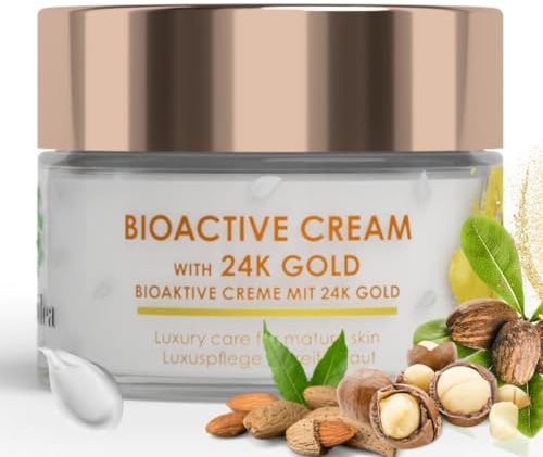 Green idea - Gesichtscreme mit Gold – Anti-Falten Creme mit 24k Gold - reife Haut – Revitalisierend – Anti-Aging - Feuchtigkeitscreme – reine Goldpartikel – jugendliche Haut – 50 ml (1)