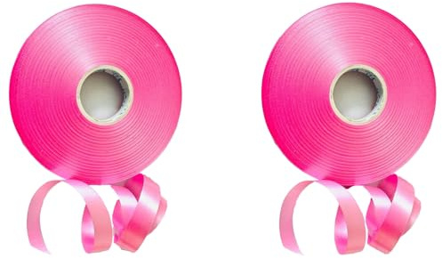 50 m gekräuseltes Ringelband, 5 mm, Weihnachtsballonband, rosa Ballonschnur, Band für Luftballons, Weihnachtsgeschenkverpackung, Hochzeit, Valentinstag, Neujahr, Party, Basteln, Dekoration