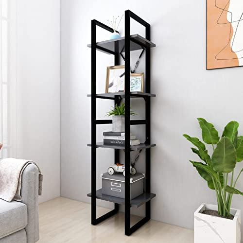 homiuse Metallregal Grau Leiterregal 40x30x140 cm BüCherregal KüChenregal Wand Kinder BüCherregal Regal Schmal Badschrank Schmal WüRfelregal Kellerregal Leicht Zu Reinigen