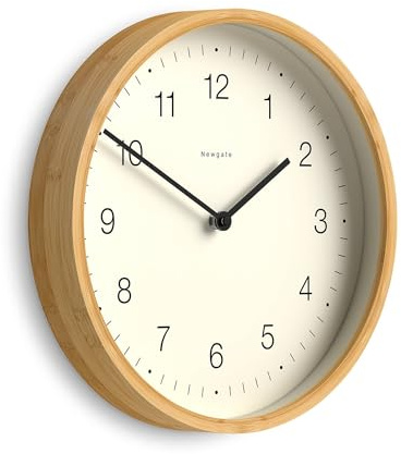 NEWGATE® Bali Wanduhr | Skandinavisch inspirierte bambusuhr | 30cm | Modernes, minimalistisches Design für küche, Wohnzimmer oder büro