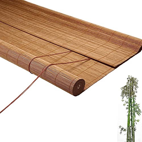 Verdunkelungsrollo Fenstervorhang Bambusrollo Holzrollo Sichtschutzvorhang Bambus Sichtschutz Verdunkelungsrollo Seitenzugrollo Faltrollo for Fenster und Türen (B 100 x H 140 cm/39 x 55 Zoll) ( Size :