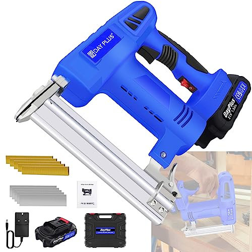 Portable Cordless Nail Gun Electric 2-in-1 Staple & Nail Gun Stapler Nailer for Woodworking, 100 Nails or 100 Staples Capacity, Include 500 Nails & 500 Staples, 1500mAH Lithium Battery & Charger