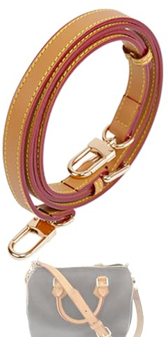 DGAZ Vachetta Axelrem i läder, ersättningsväska för LV Speedy med presentask, handgjord läderaxelrem, justerbar längd 105–120 cm (aprikos gul, 1,5 cm bred)
