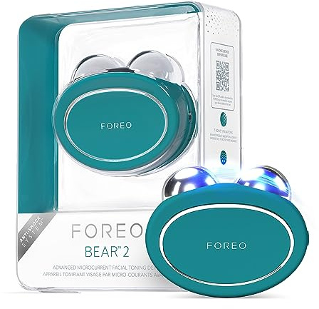 FOREO Bear 2 Advanced Lifting & Toning Microcurrent Facial Device, Anti Aging Face Sculpting Tool, Instant Face Lift, Firm & Contour, Non-Invasive Skin Care Tools, Evergreen