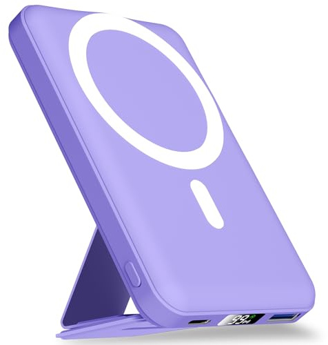 YAGOPAL Power Bank 10000mAh Magnetic Wireless Power Bank with Foldable Stand and LED Display Portable Charger 22.5W PD Fast Charging Battery Pack For iPhone 16/15/14/13/12 Mini Pro/Pro Max