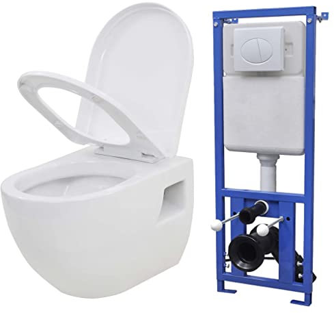 Lechnical WC a Muro con Sciacquone Nascosto in Ceramica Bianco,Articoli di ferramenta,Prodotti Idraulici,Articoli Idraulici,WC e Bidet,WC(SPU:275791)