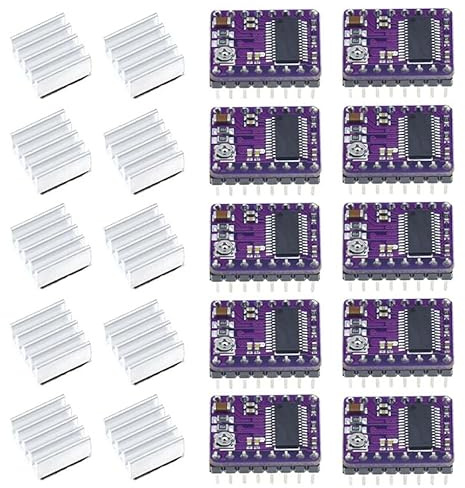 10Pcs A4988 DRV8825 Stepper Motor Driver With Heat sink (DRV8825 Purple)