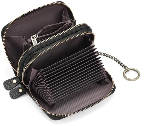 GAEKEAO Geldbörse Damen Kreditkartenetui Geldbörse Damen Klein Portemonnaie RFID-Blockierung Reißverschluss Tasche kleine Bifold Brieftasche Kartenetui