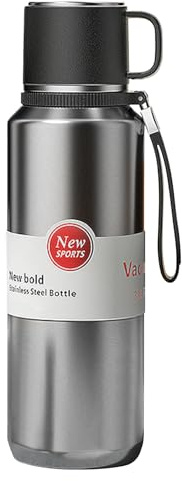 XUDREZ Botella de agua de acero inoxidable con filtro en capas para termo de bebidas calientes y frías, mantiene 24 horas, botellas aisladas al vacío a prueba de fugas con tazas para café, trabajo,