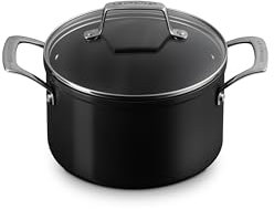 Le Creuset Essential Non-Stick Ceramic Kitchen Stockpot with Glass Lid, 4 qt.