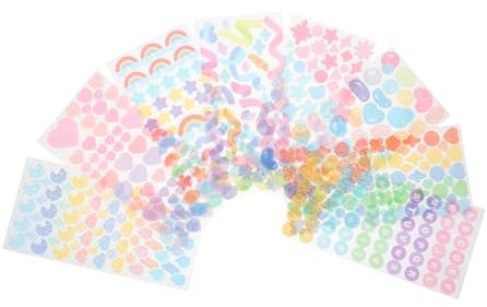 SEWOART Selbstklebendes Vinyl-aufkleber-set 8-teilig Gemischte Bunte Scrapbook-aufkleber Fotoaufkleber für Journaling Planer