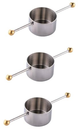 LALADEFIEE 3 Pz Misurino in Acciaio Inossidabile Tazza Jigger da Misurino per Liquori Jigger per Whisky da Bar Bere Birra Misura Dell'alcol Cocktail Martini Silver