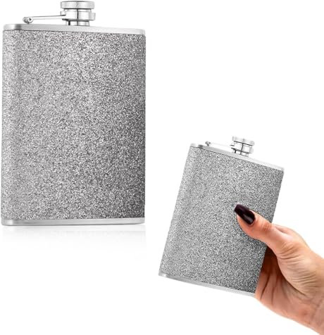 Flasque en acier inoxydable 304 8 oz avec entonnoir – Anti-fuite, élégante et portable pour hommes et femmes 240 ml Bouteille de hanche avec entonnoir, bouteille de whisky en acier inoxydable (couleur