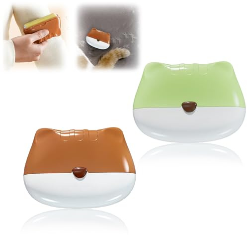 2Pcs Portable Lint Roller,Reusable Washable Sticky Roller,Mini Lint Roller Ball,Lint Remover Super Sticky Ball for Clothes Pet Hair Debris Tool(Green+Brown)