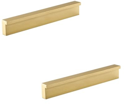 Schubladengriffe Gold Vintage, 2 Stück Möbelgriffe Massive Messing | Gebürstet, Schrankgriffe Küchengriffe Lochabstand: 16-850mm Schrank Schublade Türgriffe Griffe für Küchenschränke 64mm/2.5in
