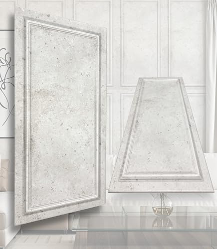 Pannelli da parete 3D in polistirolo XPS, colore bianco, effetto cemento, rivestimento classico da parete e soffitto, effetto cornice, 100 x 50 cm