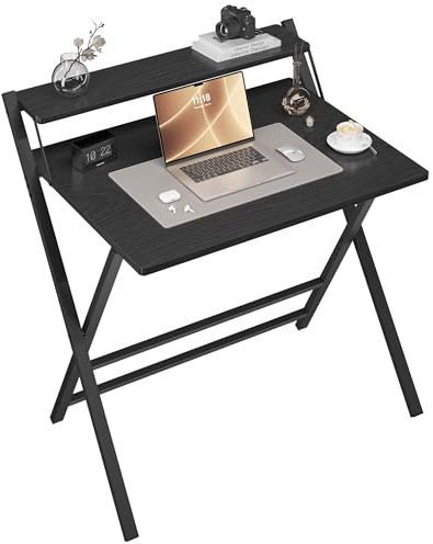 Yaheetech Foldable Desk with Monitor Stand 80 cm