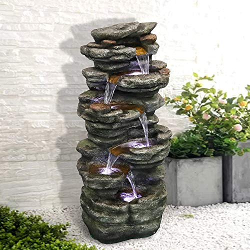 Fontaine en pierre de 101 cm de haut pour l'extérieur comme décoration pour le jardin de la maison