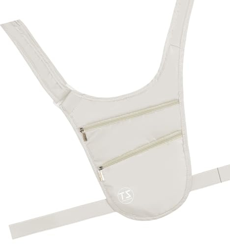 Unsichtbare Gürteltasche für Damen und Herren, Diebstahlschutz, Taille mit verstellbarem Riemen, multifunktional, unsichtbar, für Damen und Herren, Crossbody, Anti-Diebstahl-Sport, beige