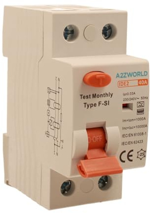 Disjoncteurs différentiel Type F-SI super immunisé 40A 30mA 1P+N 10kA 2 modules, idéal pour installations avec onduleur, pompes à chaleur, climatiseurs, UPS et bornes de recharge (wallbox)