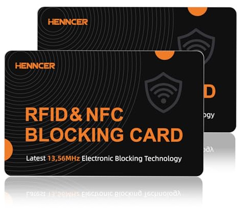 RFID Blocking Card, NFC Debit Credit Card Passport Protector, Entire Wallet Protection Blocker Set for Men & Women, Smart Slim Design Perfectly fits in Wallet and Purse (Blackorange, 2)