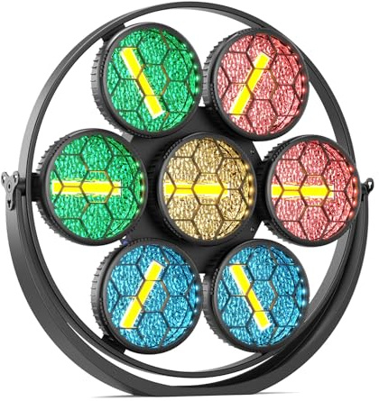 LED Par Bühnenlicht Partylicht 350W,7-in-1 COB RGBW Vintage Linearisierte Lichteffekt,Discolicht LED Par Strahler,DMX512 Stage Light für DJ Party Bar Club Hochzeit Halloween Weihnachten Bühne