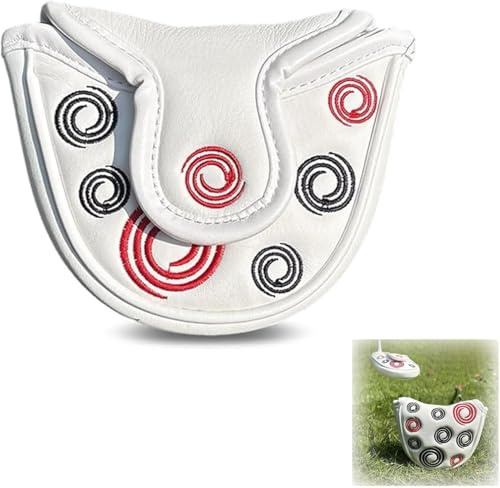 Putter Headcover, Golf Putter Head Covers with Premium Design, 13cm x 12cm x 4cm, White, Ideal for Odyssey 2 Ball Putters Cover, Travel and Golf Course Use