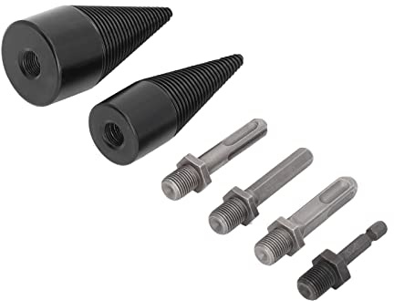 Rcniso Punta da Trapano per Spaccalegna per Legno Punta da Trapano Conica per Spaccatura Resistente per Campeggio, Rivestita in Titanio, Alta Efficienza, Adatta per la Casa e L'esterno