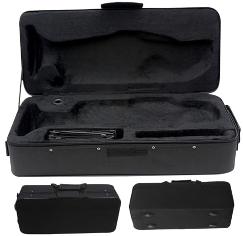 Trompetenkoffer, vibrationsfest, wasserdicht, 3 Fächer, mit Tragegurten und Vordertasche, Oxford-Stoff, tragbarer Koffer, Rucksack, 53, 3 x 23, 9 x 15, 2 cm, schwarz, hart
