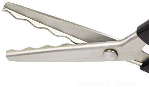 seghettata smerlo Pinking cesoie, forbici da sarto in acciaio INOX, professionale a zig-zag forbici di taglio forbici tessuto, decorare con impugnatura comoda, cucito forbici (smerlato (18 mm))