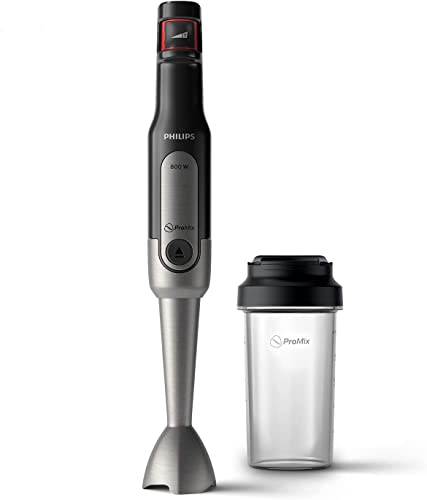 Philips Batidora de Mano ProMix, Potencia de 800 W, Con guía de velocidad, Vaso Portátil, HR2650/90