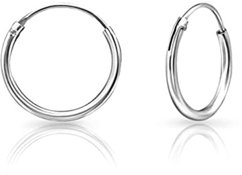 Ohrringe Creolen Silber Groß - Creolen Silber Mittelgroß - Creolen Silber 925 Männer - Creolen Silber Damen Ohrringe - Echt Silber Creolen - Silver Earrings 925-14mm