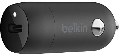 Belkin Boost Charge USB-C-Kfz-Ladegerät, 18 W (Schnellladegerät für iPhone 12, 12 Pro, 12 Pro Max, 12 mini, 11, 11 Pro/Pro Max, XS, Max, Xr, X, SE 8, 8 Plus, iPad Pro 10,5)