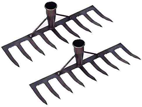 Cabilock 1stk Rechen Mit Neun Zähnen Handrechen Für Den Garten Rechen Ohne Stiel Reet Rechen Flachkopfrechen Schlammrechen Strauchrechenkopf Werkzeug Sandrechen Schwer Gartenrechen Eisen