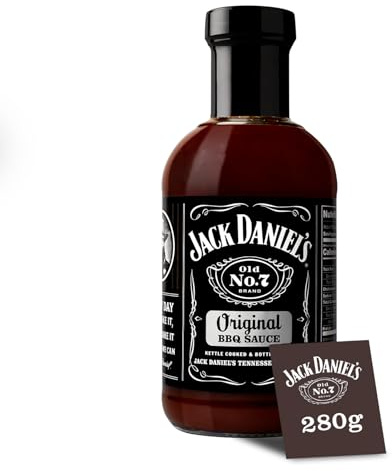 Jack Daniels Original BBQ Sauce, Gluten Free, Delicious Marinade, Barbecue Dipping Sauce, No Preservatives, 280g Barbecue Sauce Bottle (Small Version)